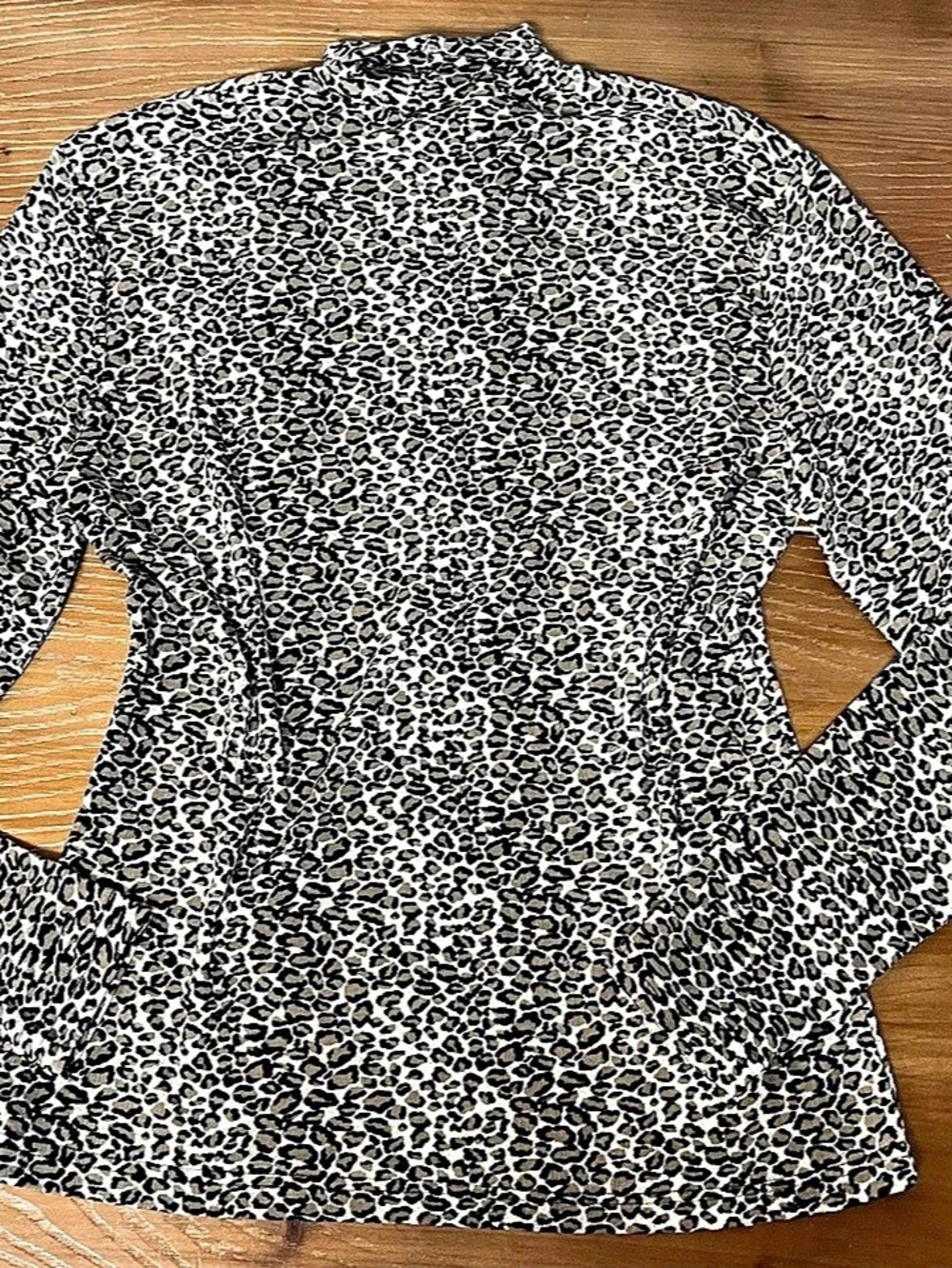 Vintage Frazier Lawrence Long Sleeve Animal Print Top in Black & White Like New
